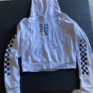 Large White Cropped Vans Hoodie